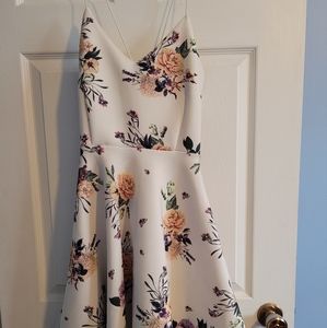 White and floral dress
